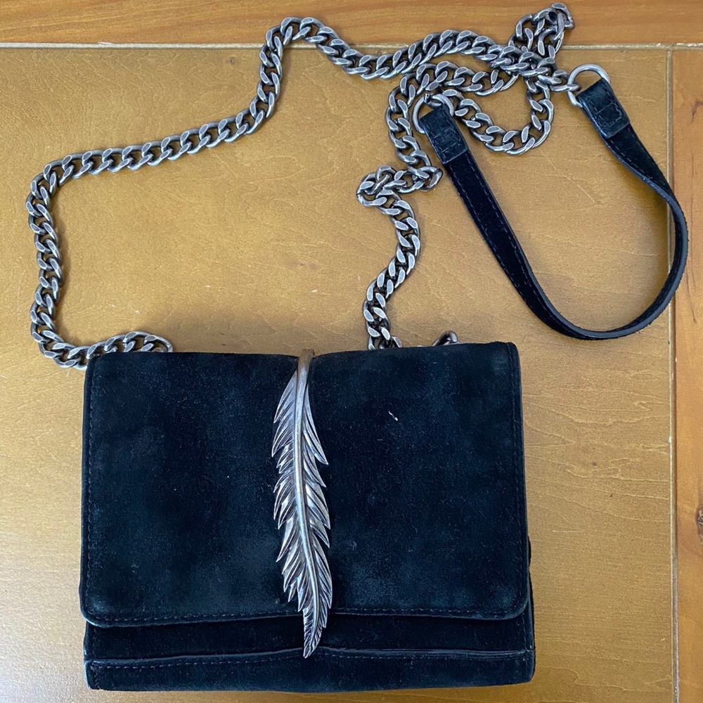 Zara Suede Feather Women Crossbody Bag